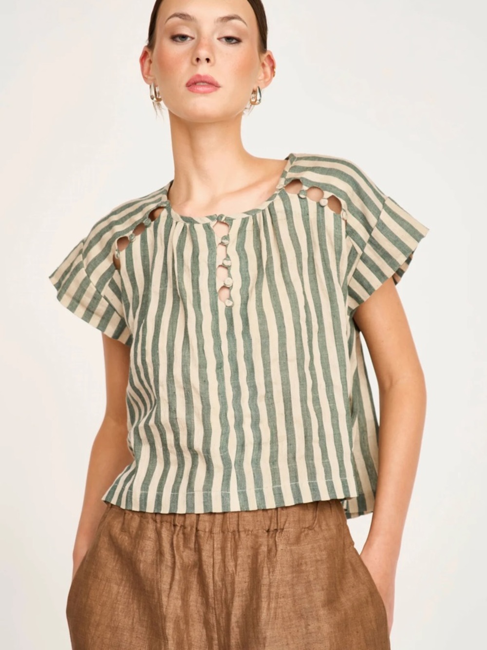 MIRTH Merida cut out top - safari stripe